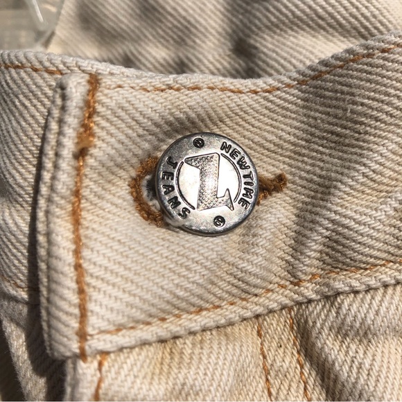 Baggy jeans beige tan NewTime size 32-34 yellow light brown style y2k streetwear - Picture 10 of 11